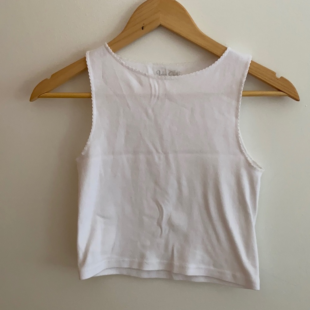 John Galt white halter cropped top
